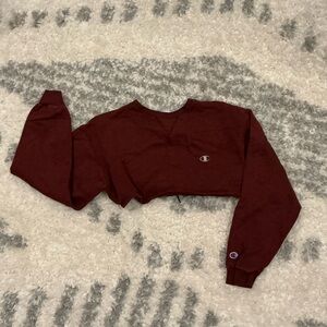 Vintage Champion Women's Burgundy Crop Top